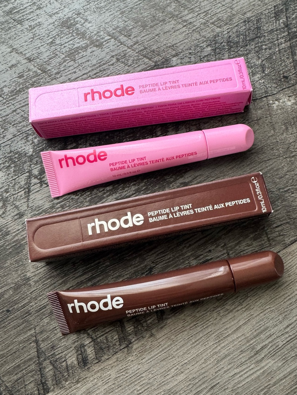 RHODE Peptide Lip Tint Duo — Jellybean + Espresso